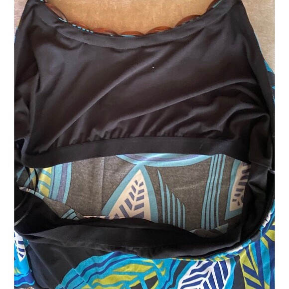 vtg Y2K Halter Midi Dress Hawaiian resort cruise wear beach Wooden Beads Sz XL - Picture 10 of 11